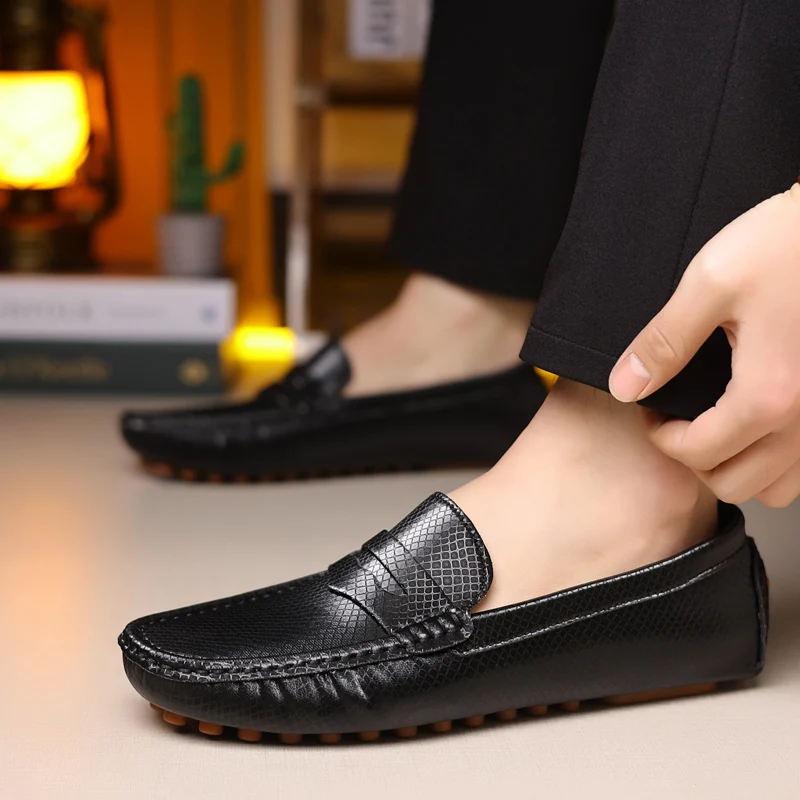 MAEDEF Shoes for Men Luxury Wedding Party Breathable Slip on Driving Shoes High Quality Outdoor Casual Flats Shoes Male Loafers
