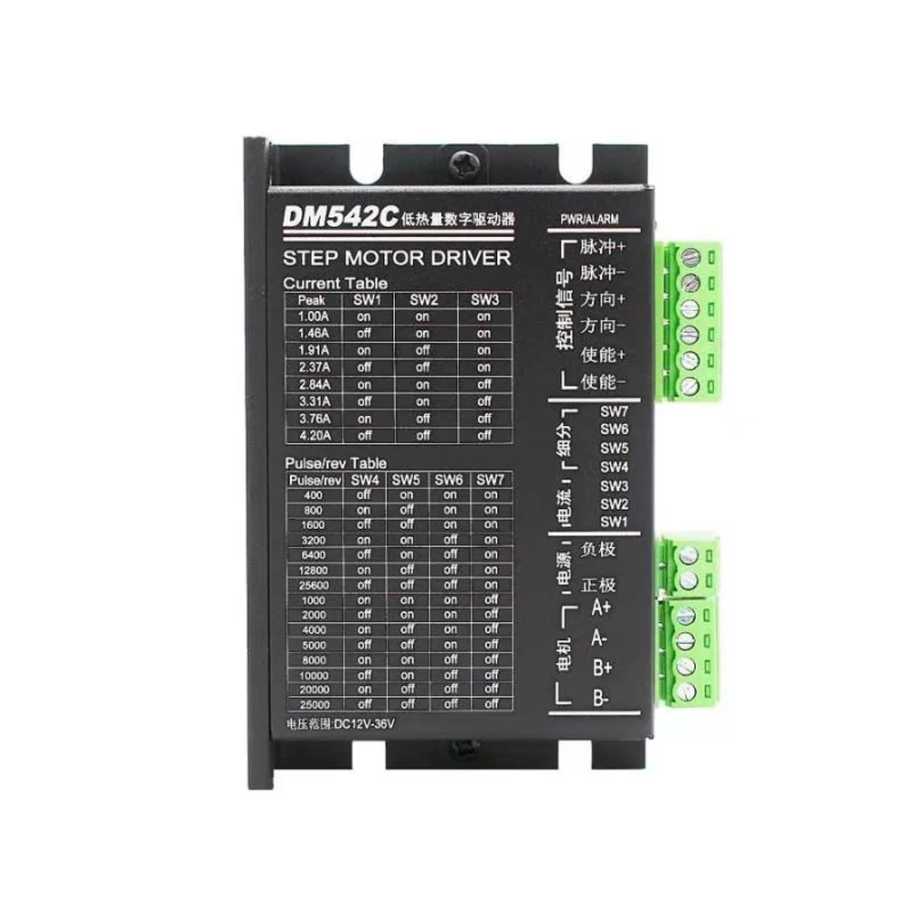 

DM542C 42/57 Stepper Motor Driver 4.2A 128 Subdivision Stepper Motor Drive Board with Overheat Overvoltage Overcurrent Detection