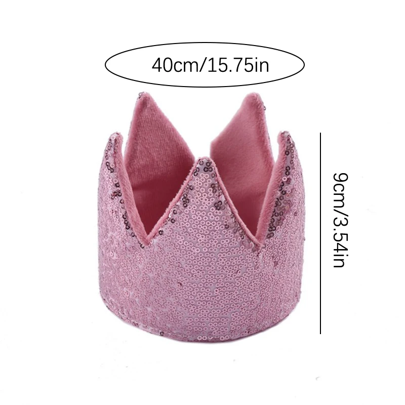 Baby Crown Hat Shower Girl Glitter Pink Crown Birthday Party Headwear Stage Performance Headband Star Fairy Stick Princess Cosplay Prop