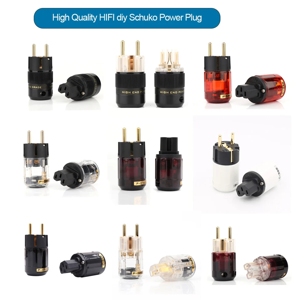 Hifi Audio EU Version Plug plug adapter power cable power plug connector Hi-end Schuko AC Power Connector Power Cable Adapter Plug For Diy Cable