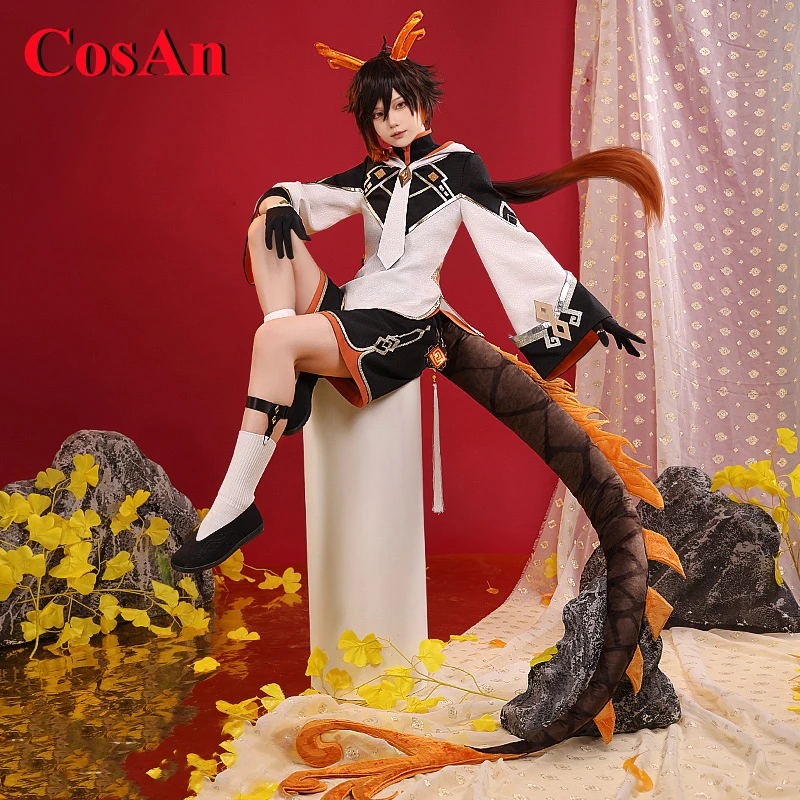

CosAn Game Genshin Impact Zhongli Cosplay Costume Childhood Lovely Derivative Uniform Activity Party Role Play Clothing