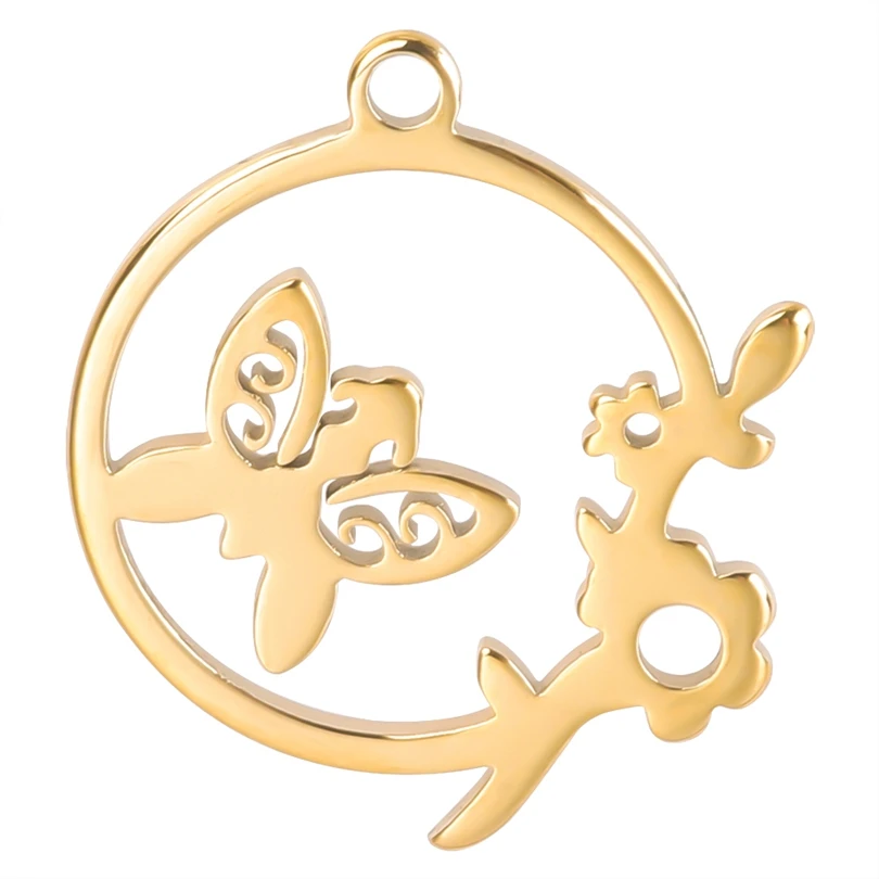 

5pcs/Lot Stainless Steel Romantic Butterfly Animal Pendant Tree branch Handmade Necklace Earrings Jewelry Finding