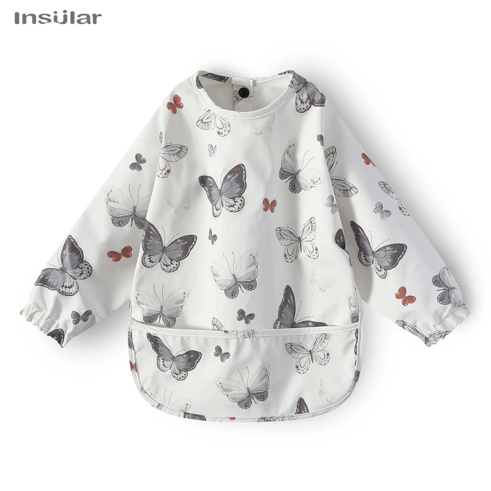 Waterproof Long Sleeve Baby Feeding Bib with Pocket