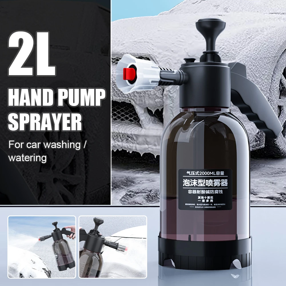 

2L Hand Pump Foam Sprayer Pneumatic Snow Foam Washer Foam High Pressure Car Wash Spray Bottle For Car Home Cleaning Tools