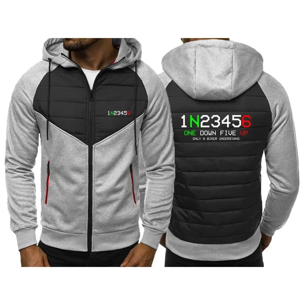 

Biker 1n23456 Motorcycle 2023 Men's New Autumn Winter Zipper Hooded Jackets Cotton Coats Warmer Fashionable Printing Tracksuits