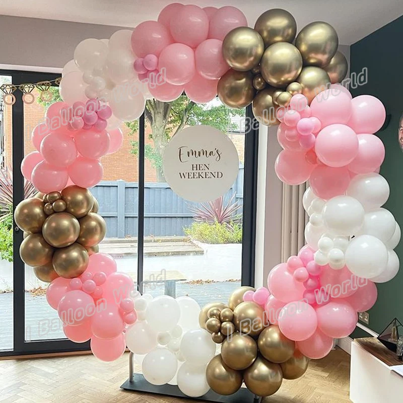 

Macaron Pink Gold Latex Balloons Arch Wedding Birthday Party Golden Balloon Garland Event Baby White Kits Shower Decoration DIY