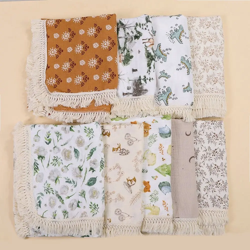 

Unisex Baby Swaddle Blankets Accessories Soft Muslin Toddler Blanket Mesh Double Layer Newborn Receiving Blanket