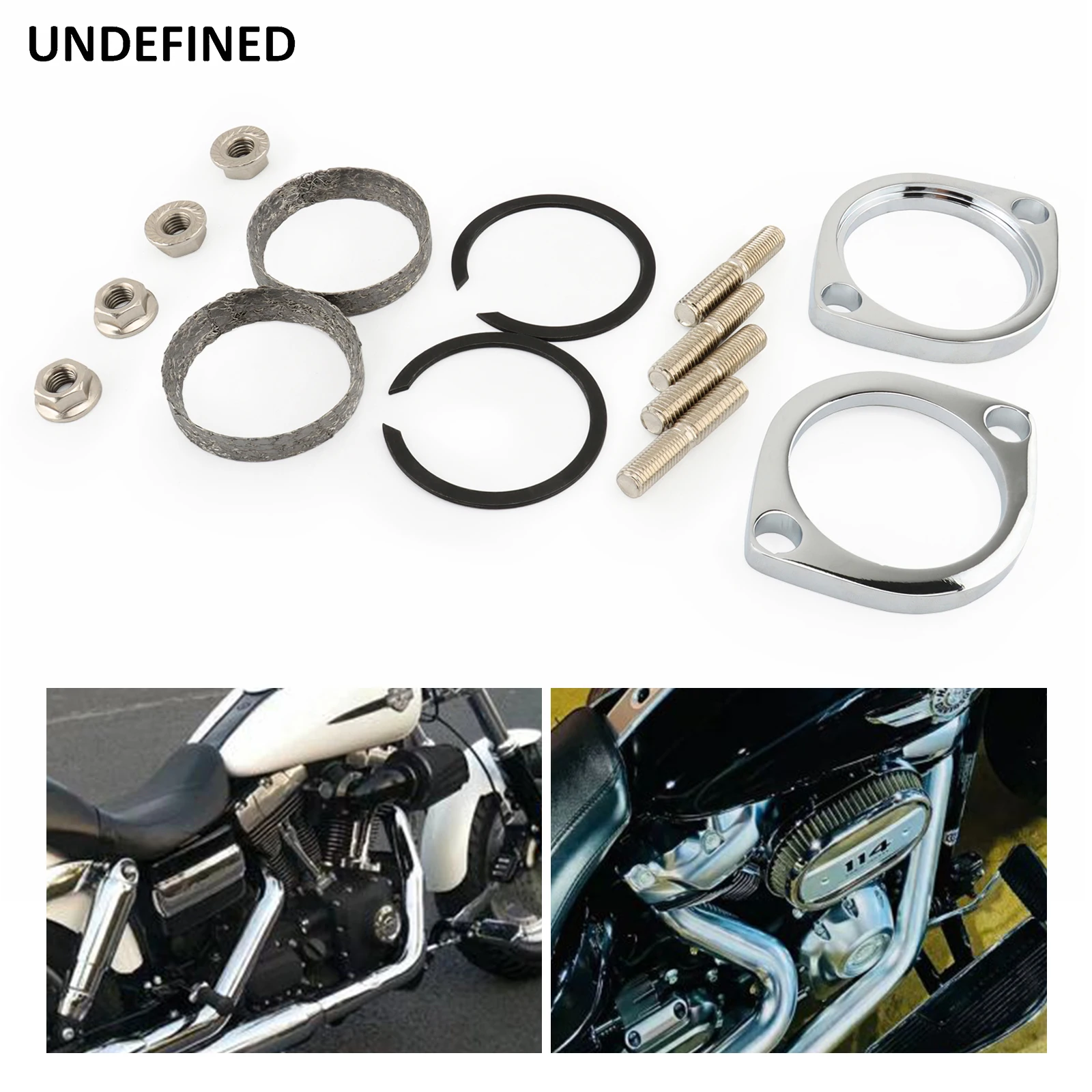 Exhaust Gasket Motorcycle Exhaust Muffler Exhaust Flange Install Kit Pair For Harley