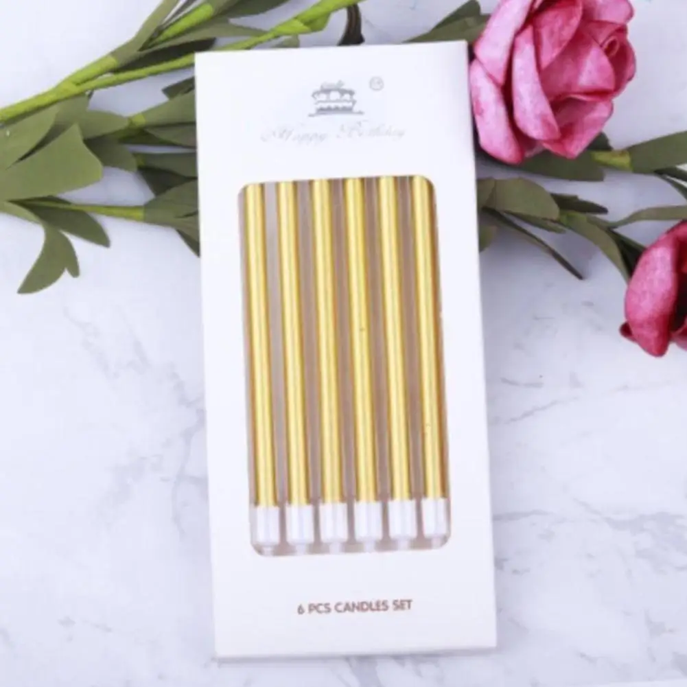 Description Picture 4 of item6pcs Colored Candle Birthday Decoration Baby Shower Cake Decor Gender Reveal Cake Toppers Wedding Christmas Partyneeds