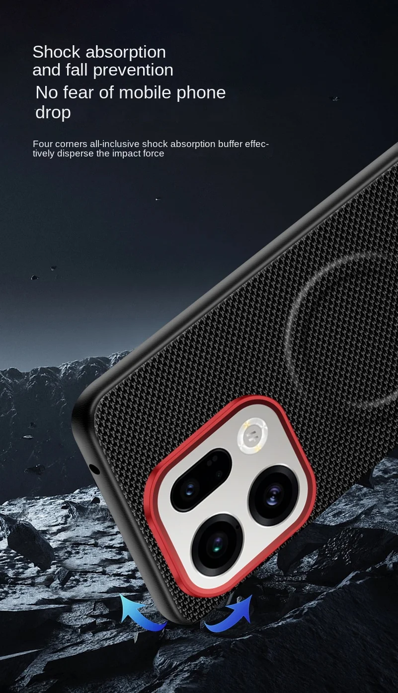 Enhanced Magnetic Ring with Red Circle Lens Protector - Slim Case Cover