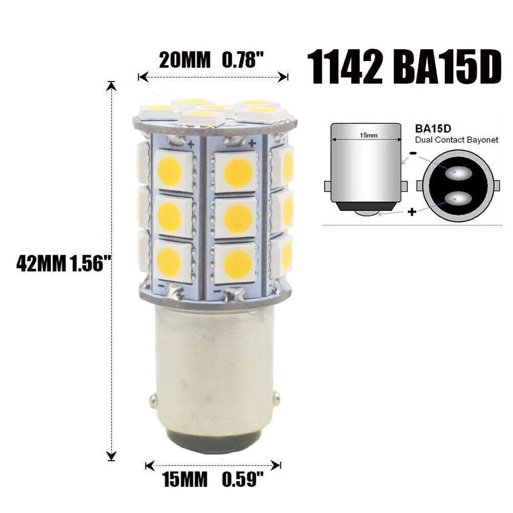 

Parts LED White Cabin Marine DC 9V-DC14V Practical 1004 1076 1142 1Pcs 27-SMD BA15D 6000K White Boat Brand New