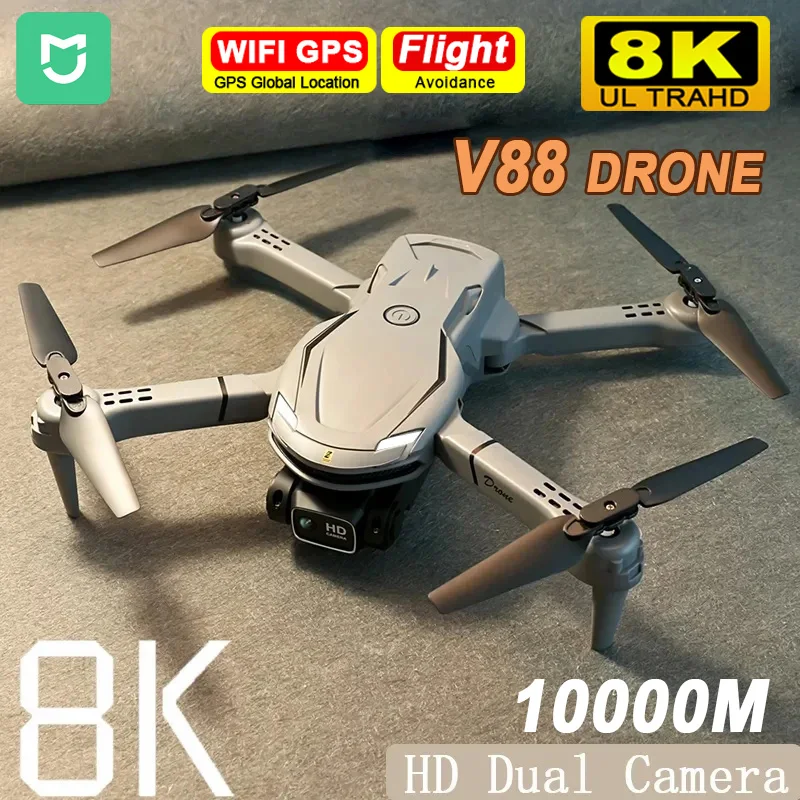 MIJIA V88 Mini Drone 8K HD Dual Camera 5G GPS Professional HD Aerial Photography Remote Control Aircraft Quadcopter Toy UAV