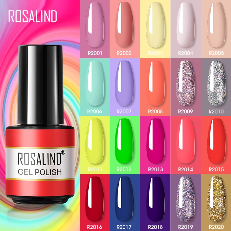 Nail Polish ROSALIND Neon Shiny Gel Hybrid Varnishes