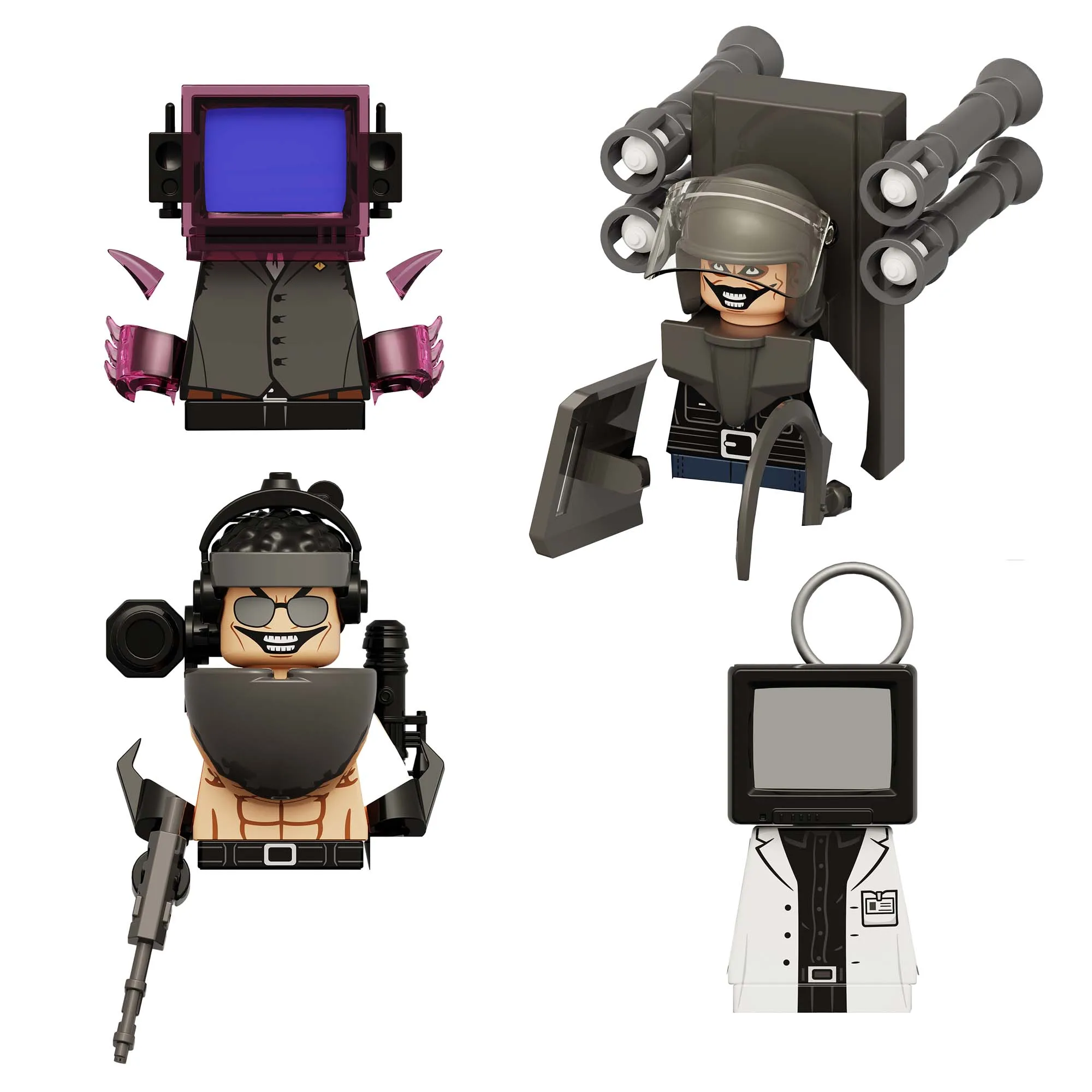 KDL834 SWAT MUTANT Building Blocks SKIBIDI G-toilet Titan Clock TV Camera Speaker Scientist Plunger Man Figures Bricks Doll Toys 2