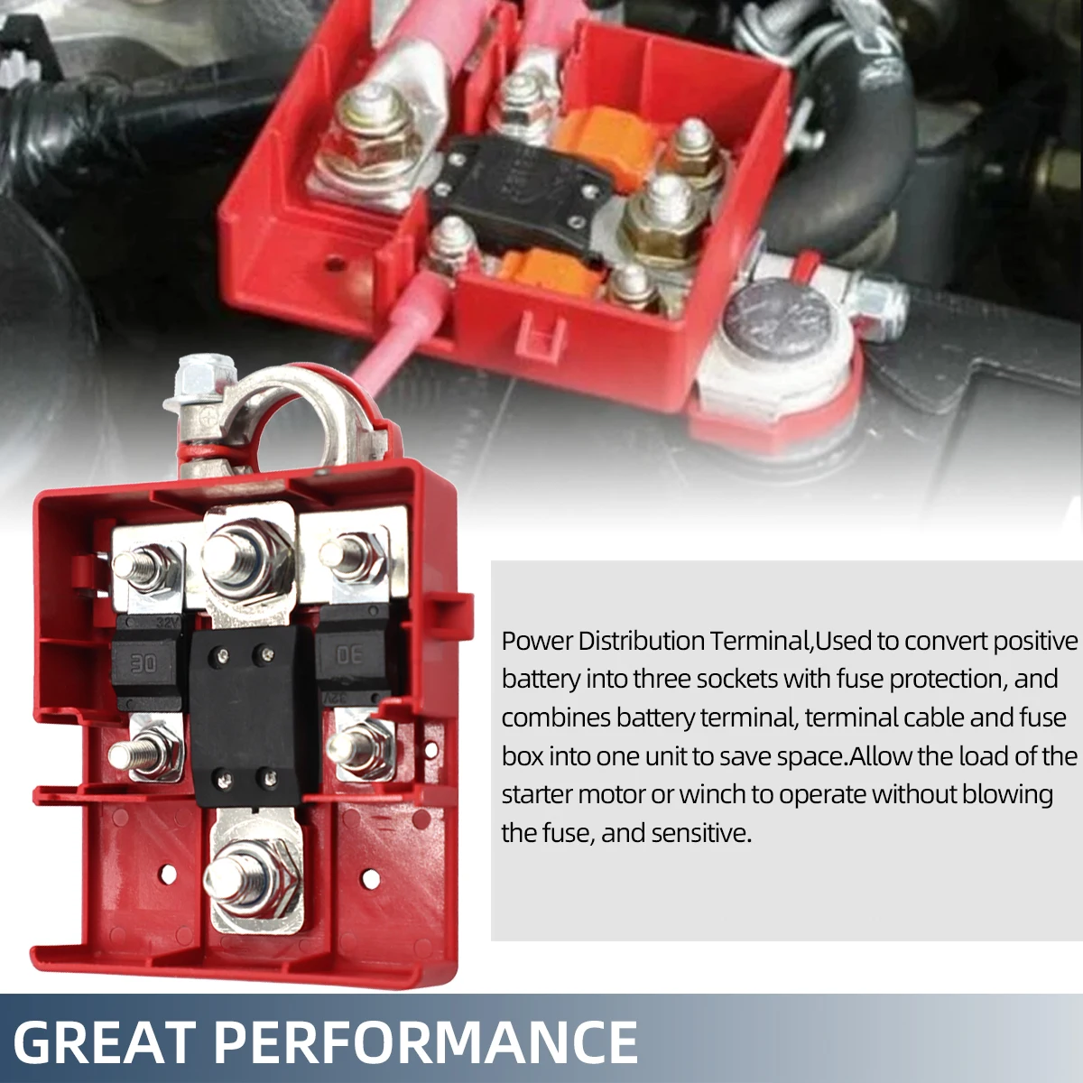 Battery Terminal Connectors 32V 400A Car Quick Release Fused Battery Distribution Clamp