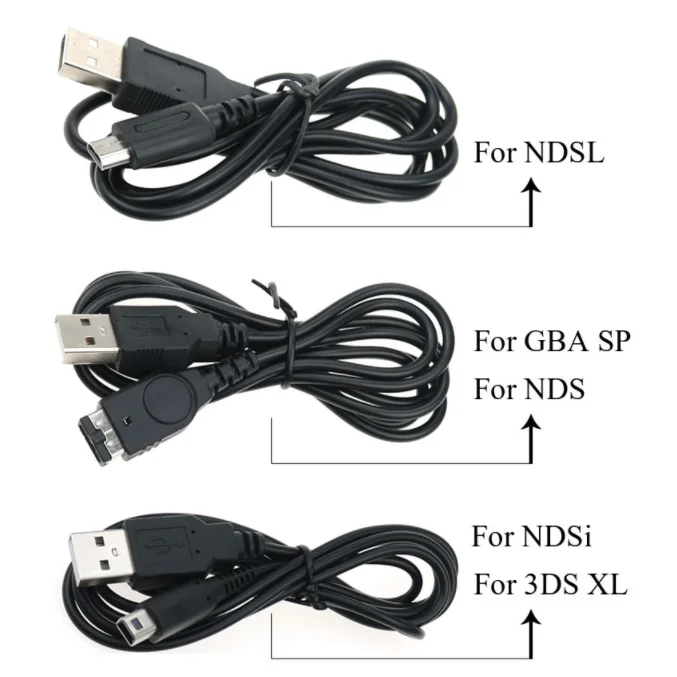 

100pcs/lot 1.2M USB Charger Cable Charging Data Sync Cord Line For Nintendo DSi NDSi NDSL 3DS 2DS XL/LL Game Power Adapter Wire