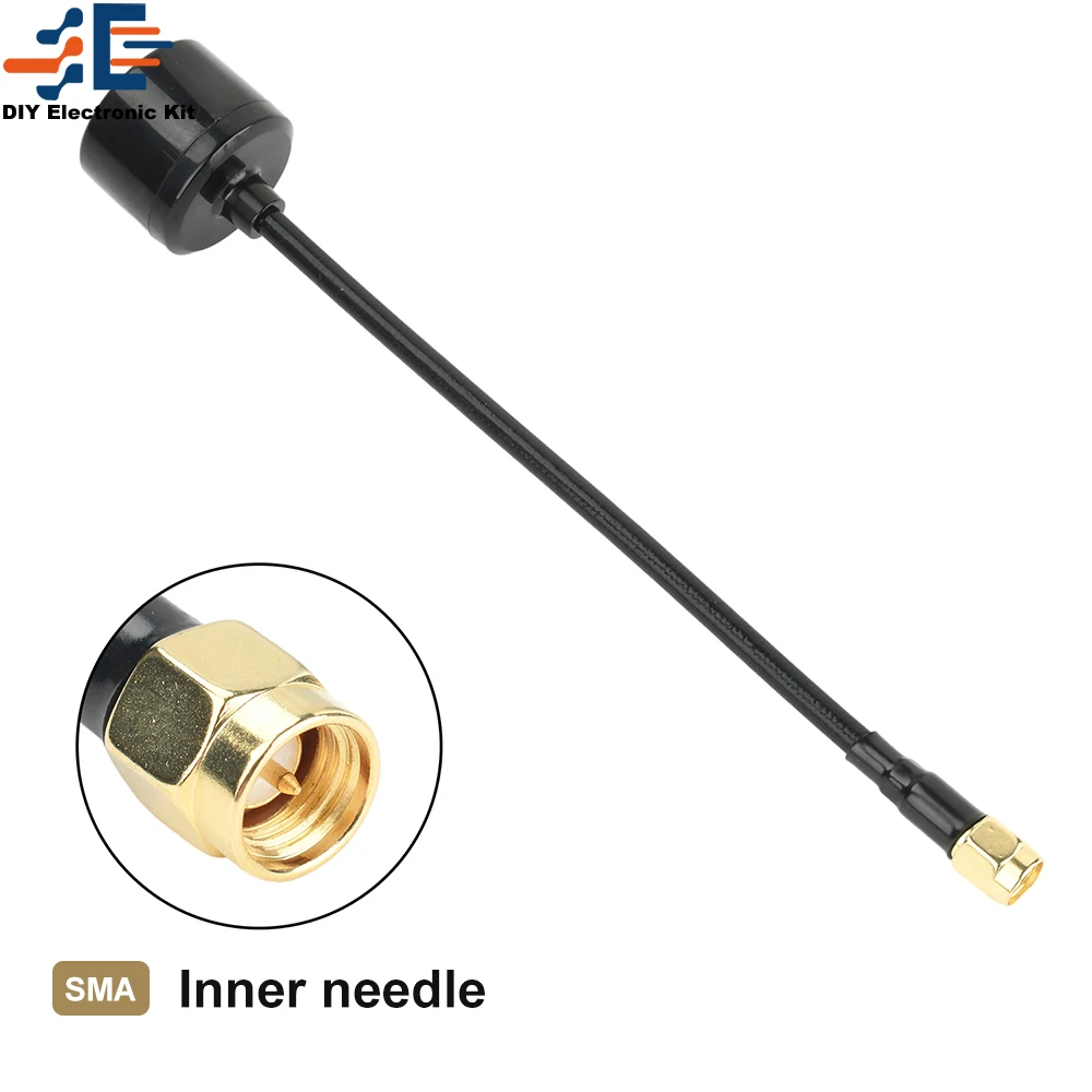 Gros plan sur le connecteur SMA de l'antenne drone 4.5dBi 3250-3350MHz.