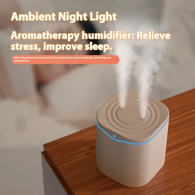 Large Capacity Dual Spray Humidifier Usb Home Bedroom 2L Silent Water Replenisher Air Purifier Wireless Water Diffuser Office