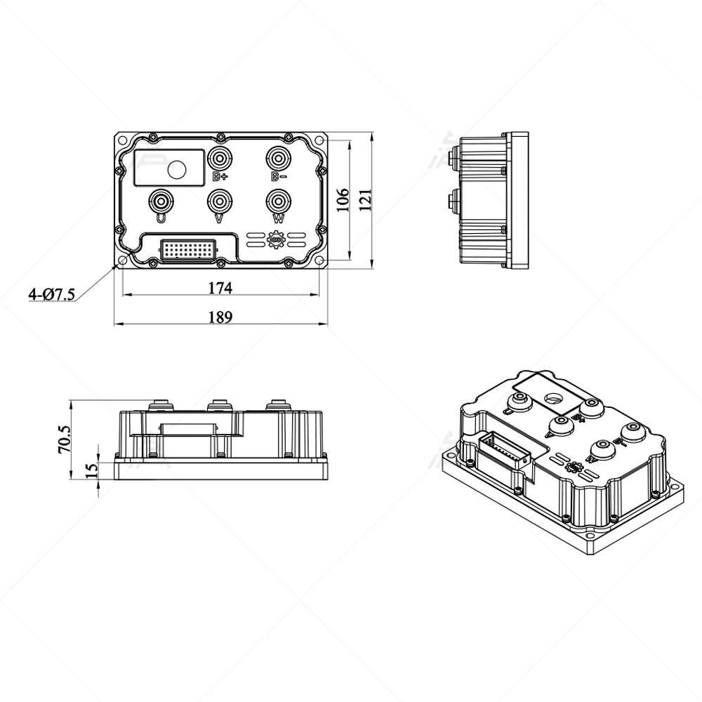 FARDRIVER 530A high power bluetooth sine wave controller aluminum housing
