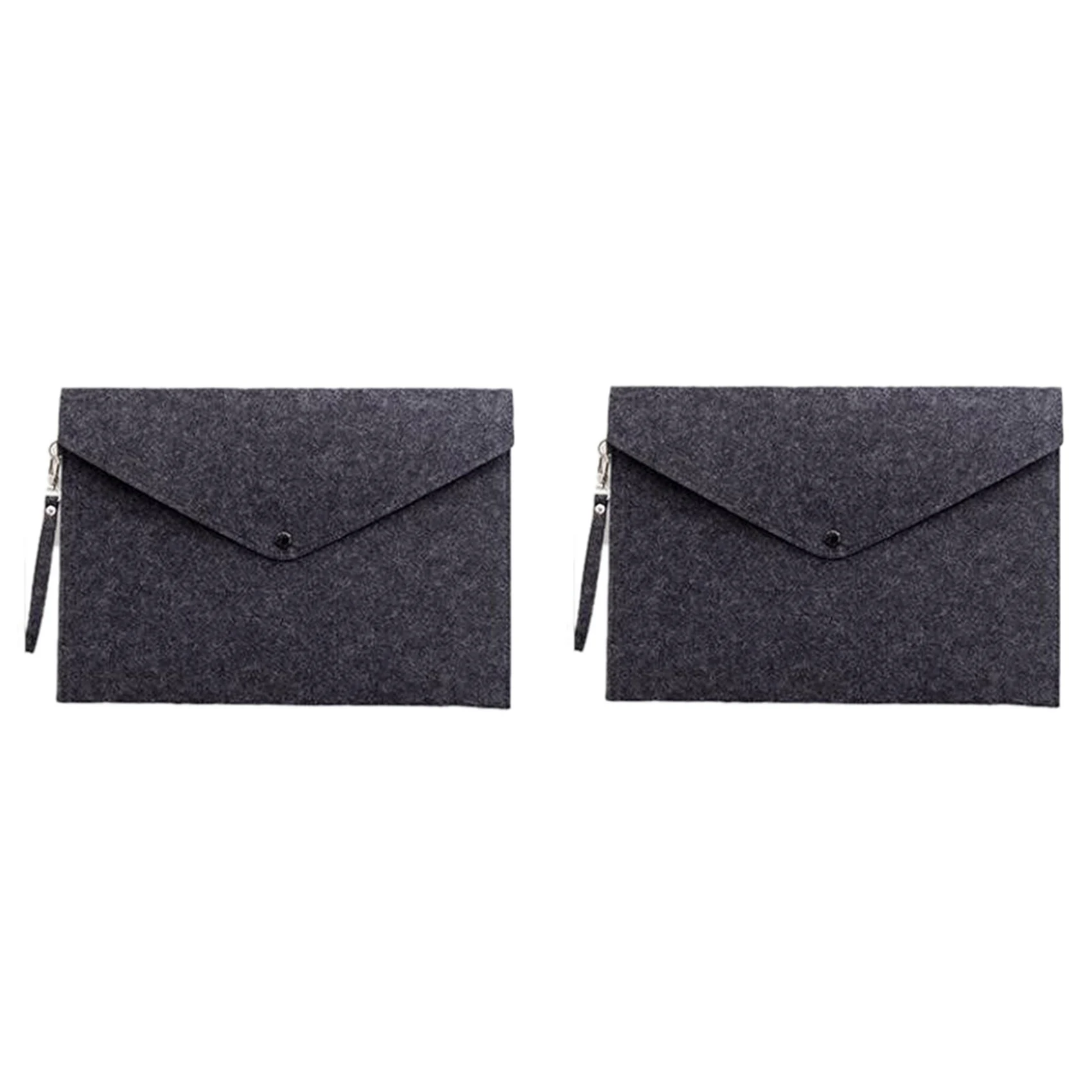 

Dark Grey 2PC Simple A4 Big Capacity Document Bag Pad Business Briefcase File Folders Chemical Felt Filing Products