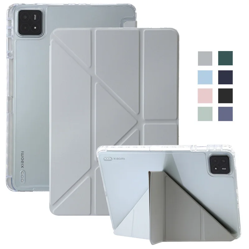 Suporte Traseiro Rígido Claro Acrílico Tampa Inteligente para Xiaomi Pad 6s Pro Suporte de Caneta 124 2024