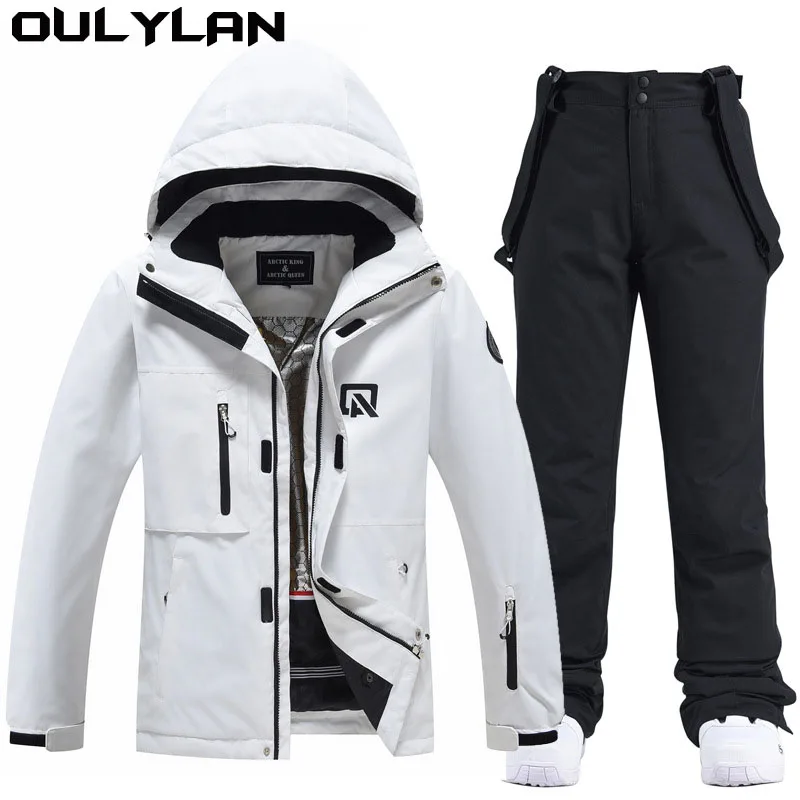 

Костюмы Oulylan, зимняя одежда для сноуборда, лыжные куртки, лыжные брюки-30, мужской женский зимний костюм для льда, водонепроницаемая одежда