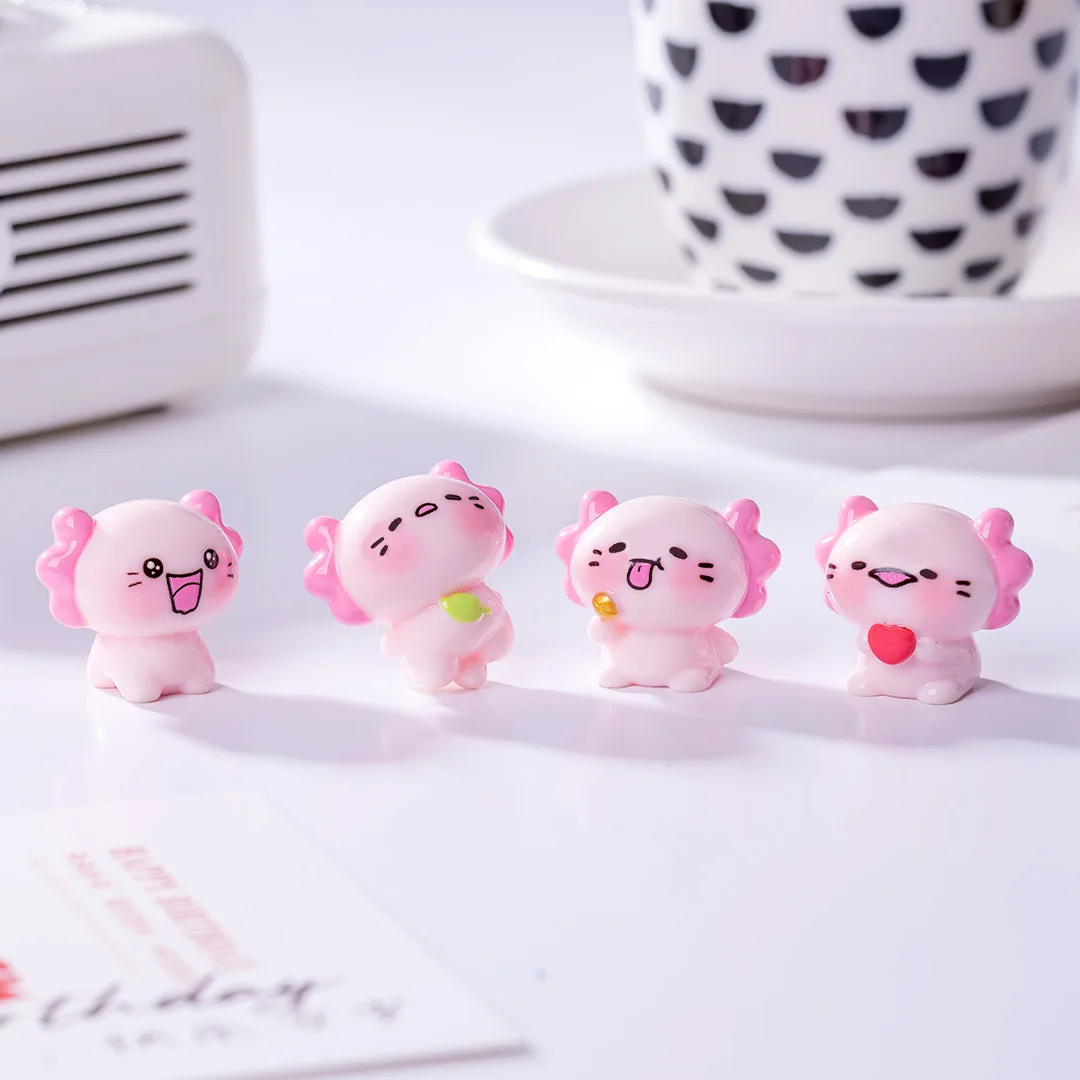 30pcs Mini Resin Pink Axolotl Miniature Cartoon Axolotl Ambystoma Tiny Animal Figures Ornament for DIY Fairy Garden Decoration 5