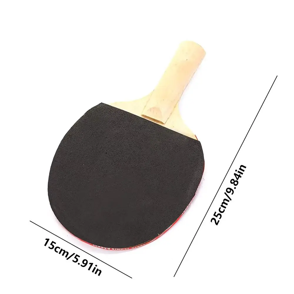 With 3 Balls Table Tennis Set with Mesh Rack Poplar Wood Ping Pong Supplies Comfort Handle Fall Prevention Ping Pong Set