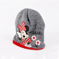 Disney 2Pcs/set Minnie Print Knitted Hat Gloves Winter Warm Fashion Children's Hats Girl Cap Magic Glove Hat Kids Christmas Gift 4