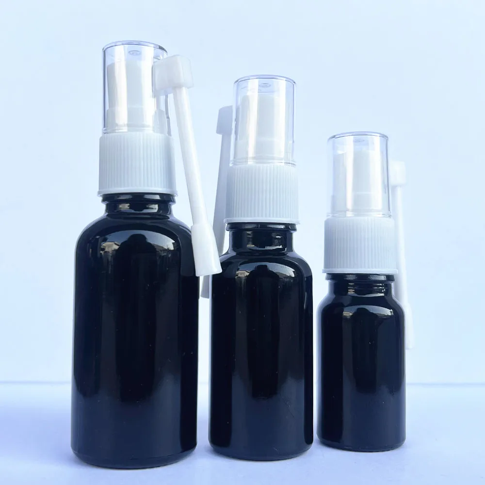 5X 10X Frosted Black Throat Nose Spray Glass Bottles Sprayer Atomozer 5ML to 30ML 360 degree rotation Portable Refillable Travel