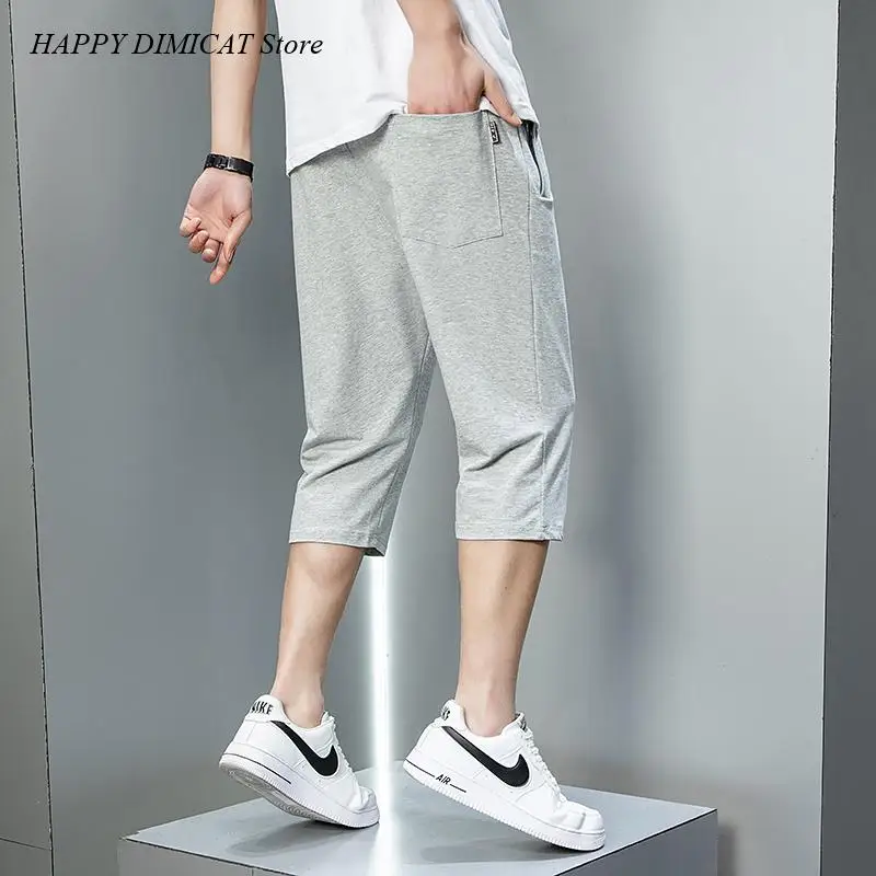 Men Casual Shorts Plus Size 8XL Summer Zip Pockets Sweatshorts Men Sportswear Breathable Cotton Workout Baggy Breeches Short