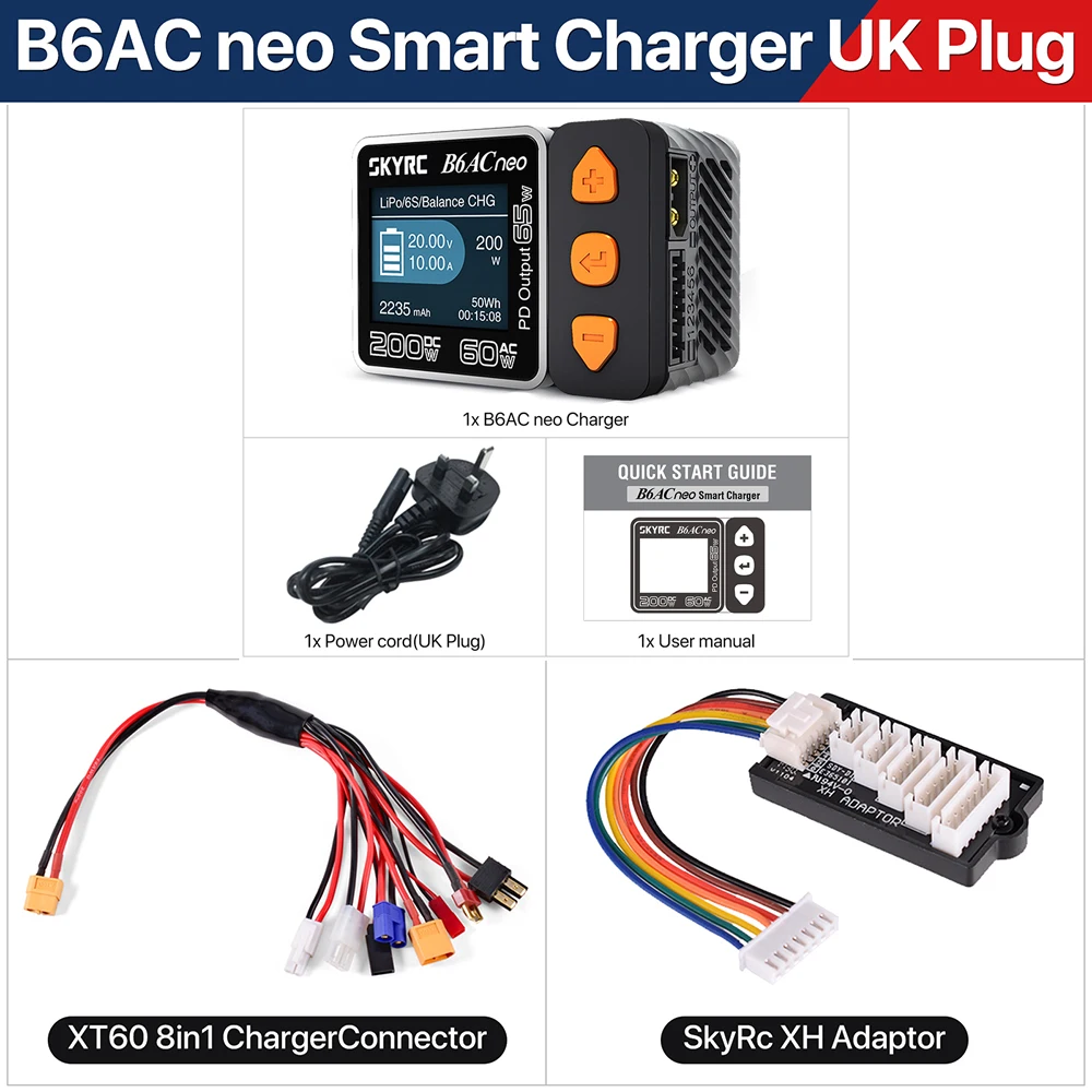 New SkyRC B6ACneo Smart Charger DC 200W AC 60W Battery