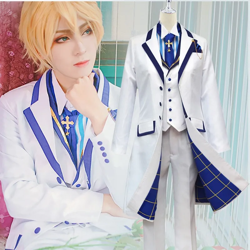 New Fate Grand Orde Fgo Sciabola King Artù Cosplay Costume Parrucca Pendragon Knight Of Sky Sliver Uniformi Bianche Outfit Rose Cosplay