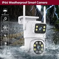8MP double objectif Tuya Wifi caméra PTZ extérieure 4K sans fil double écran caméra de sécurité suivi automatique surveillance ONVIF Alexa Support 6
