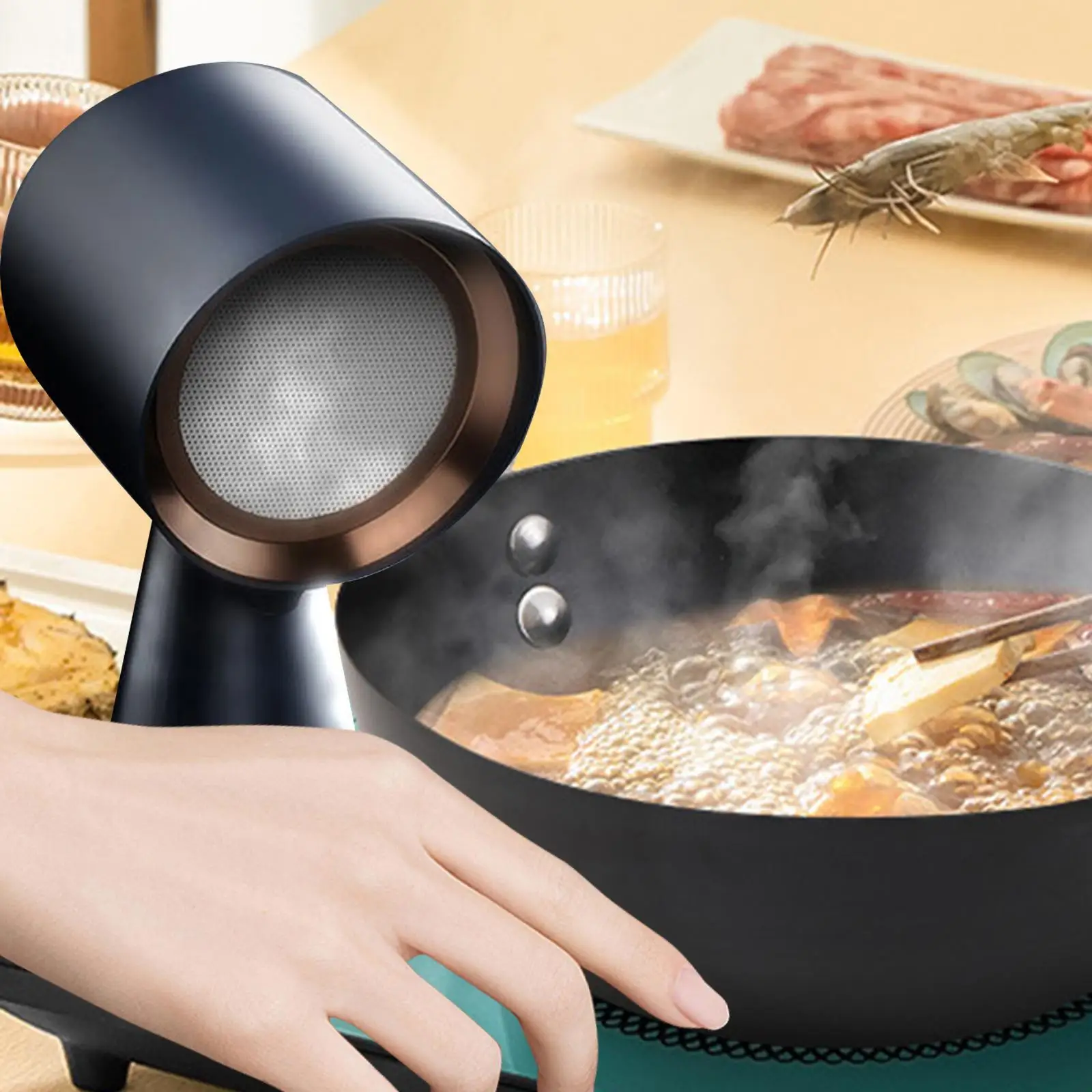 Desktop Range Hood, Tabletop Cooker Hood, Cooker Small Ventilator for Indoor, Hot Pot, Kitchen, BBQ