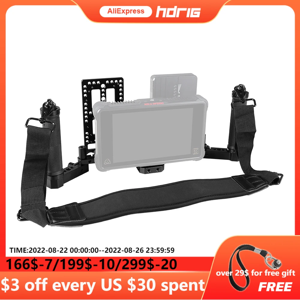 Hdrig Camera Director’s Monitor Cage Rig With Dual Rubber Handgrip Neck ...