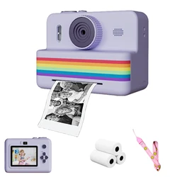 Portable Instant Print Kids' Camera with HD Video and Thermal Printing (Young purple)