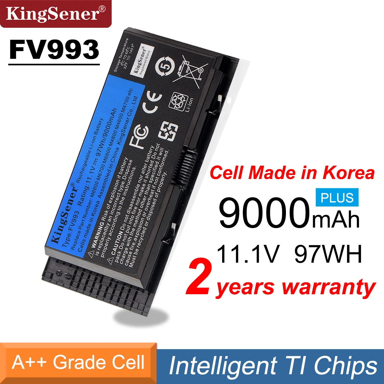 Фото KingSener 9000mAh FV993 Аккумулятор для ноутбука DELL Precision M6600 M6700 M6800 M4800 M4600 M4700 FJJ4W PG6RC R7PND 11,1 V 97WH №1