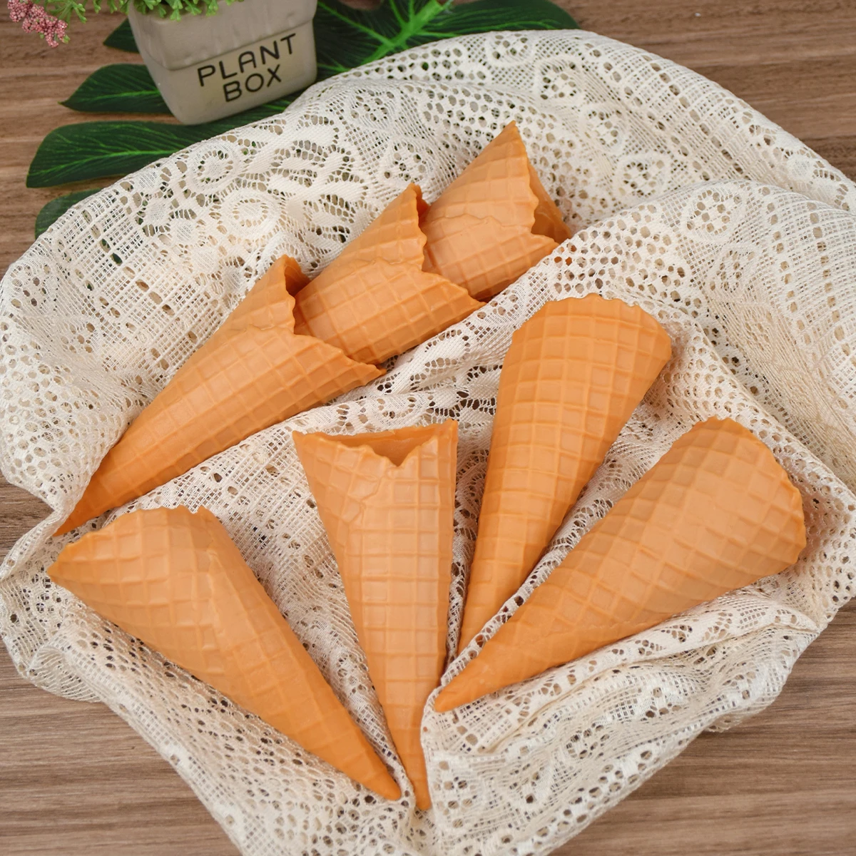 Simulation Ice Cream Cone Model Mini Fake Cake DIY Handmade Ice Cream Base Kids Dollhouse Game Props Crafts Party Decor
