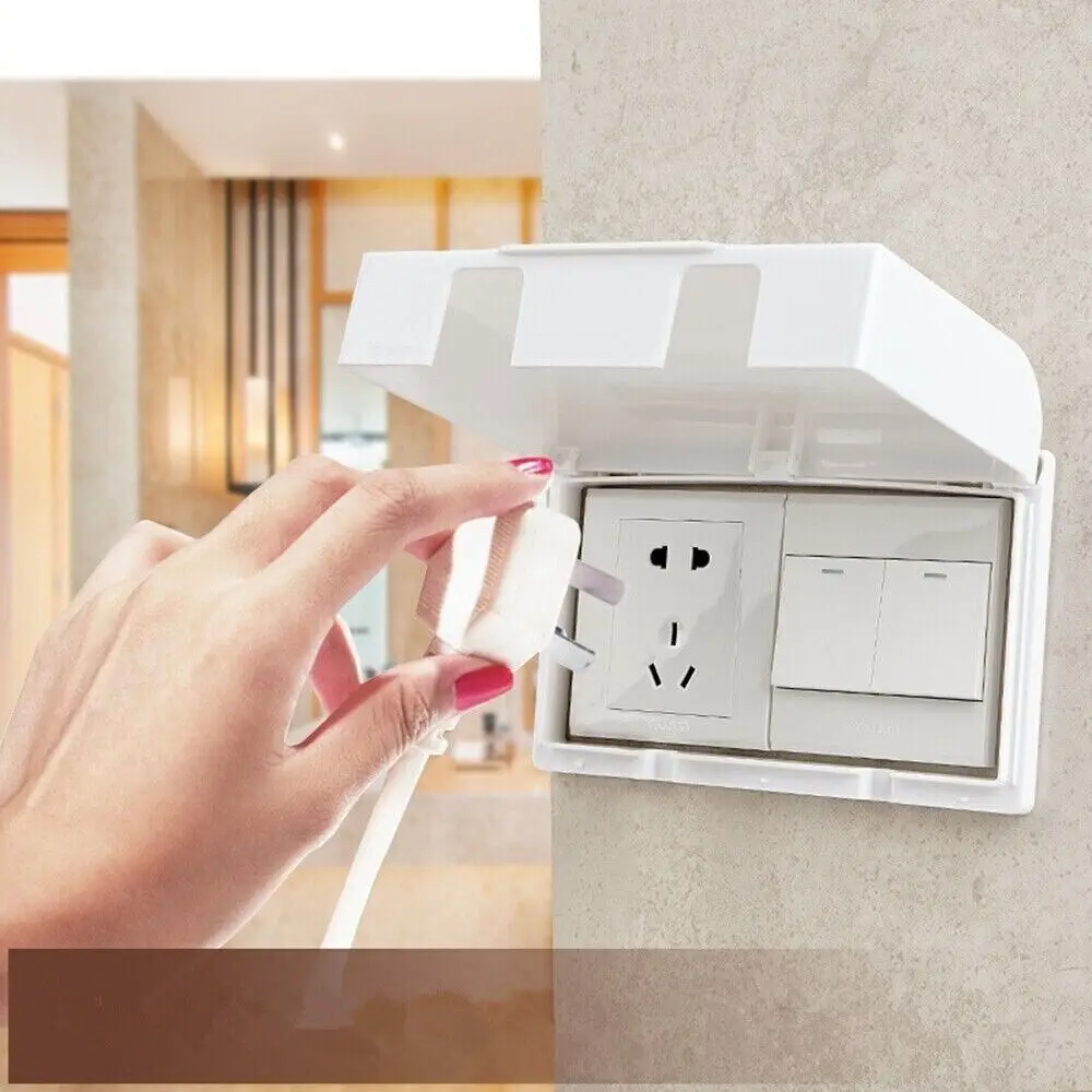 Socket Covers 86 Type Switch Protective Cover Waterproof Power Outlet Splash-Proof Box Socket Protector Kids Safety Electric Plug Cover Home