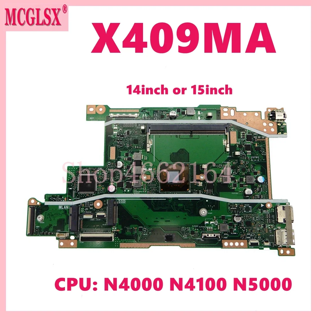 Placa-mãe Portátil para Asus Mainboard para Asus X409ma com N4000 N4100 N5000 N5030 Cpu 14in ou 15in