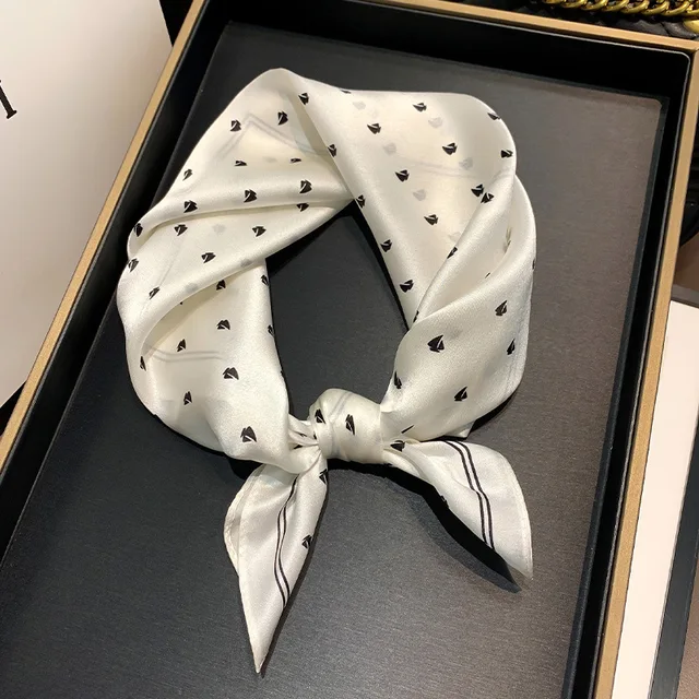Scarf 100% Silk Bandana Women Square Scarves Wrap Kerchief Mulberry Spring Fashion Luxury High Quality Headband Hijab Shawls 16117-3