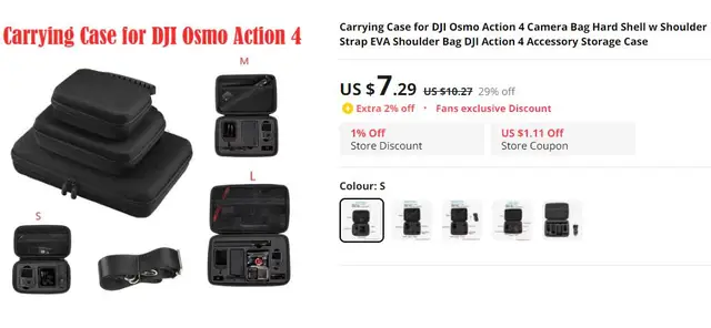 Dji osmo Action 4および5 pro用キャリングケース Dji osmo Action 4および5 pro用キャリングケース