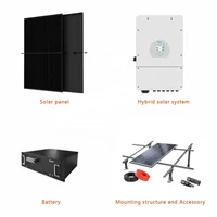 Système solaire hybride complet sur mesure 8 kW 10 kW 12 kW 15 kW, hors réseau, avec panneaux solaires et système de stockage d'énergie à batterie au lithium pour la maison 3