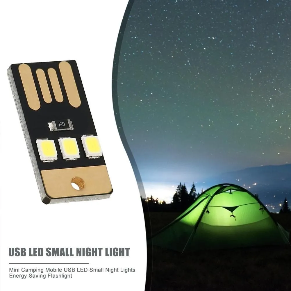 10 teile/los Camping Nacht Wander zelt Lampe Licht im Freien tragbare energie sparende Taschenlampe Mini ultra dünne mobile USB LED Schlüssel bund – Detail 1