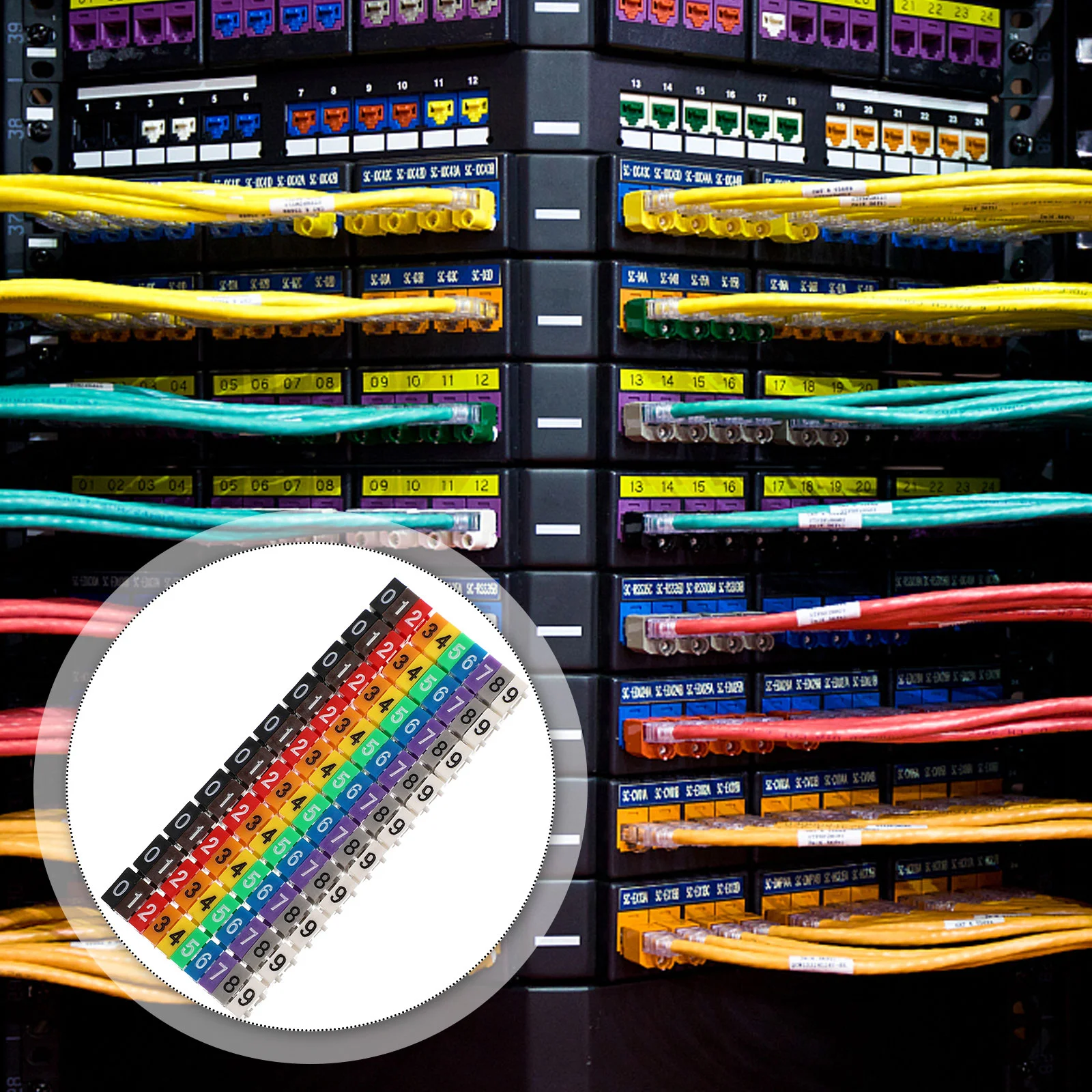 

100pcs 0- Coded Clip- on String Wire Marking Digital Wire Label Tube Set ( 4mm )
