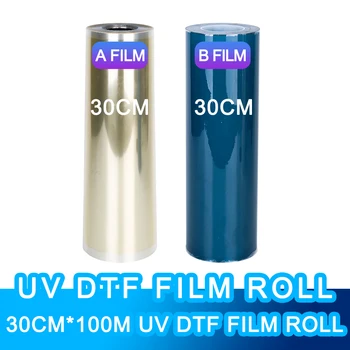 30CM 30CM * 100M UV DTF Film A e B Film per stampante Flatbed UV A3 A4 AB Film laminazione macchina Transfer Sticker per fai da te