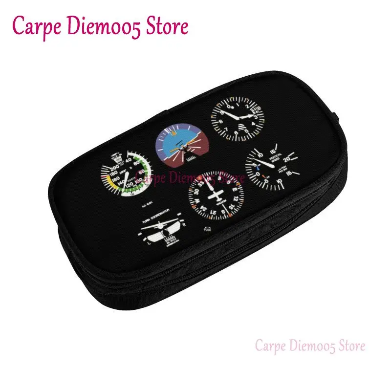 Aviator's Dream Large Capacity Pencil Case - Flight Simulator Design School Accessory