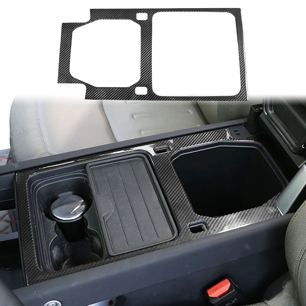 

Dry Carbon Fibre Car Center control panel frame trim the interior Sticker Car accessories For Land Rover DEFENDR 2020-2021