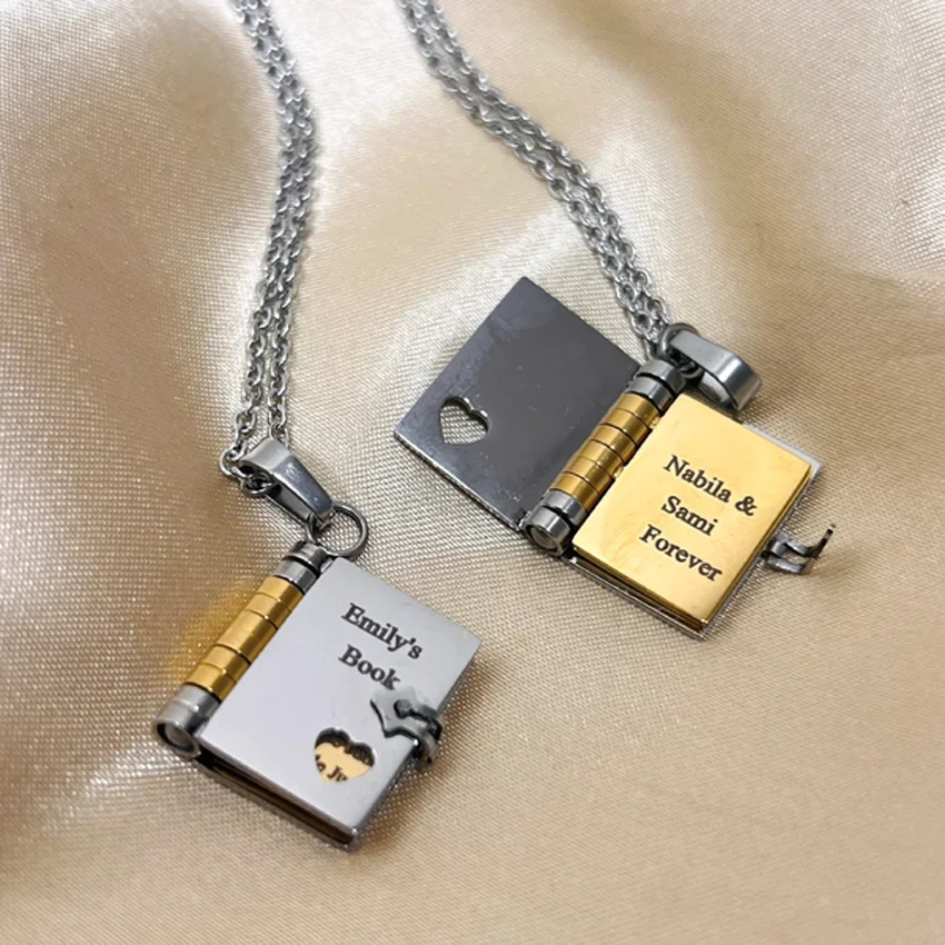 Collier enveloppe texte personnalisé médaillon ouverture livre pendentif Couple Album Photo personnalisé pull chaîne bijoux cadeau d'anniversaire 3 Collier enveloppe texte personnalisé médaillon ouverture livre pendentif Couple Album Photo personnalisé pull chaîne bijoux cadeau d'anniversaire 3